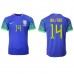 Brazilië Eder Militao #14 Voetbalkleding Uitshirt WK 2022 Korte Mouwen